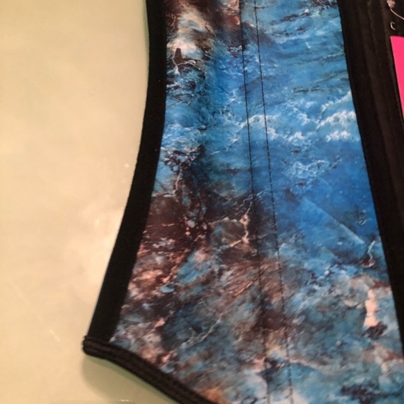 (2XS) OCEAN BLUE MARBLE WAIST TRAINER CORSET - Picture 5 of 8